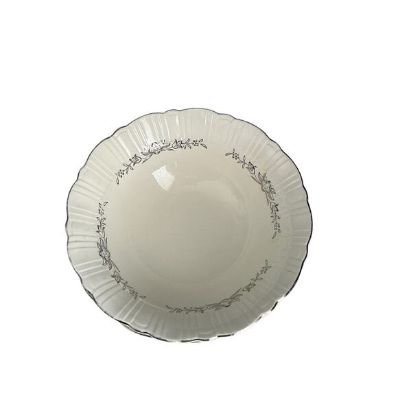 (2) Coronet Serving Bowls 8 3/4” Platinum Floral Wreath Homer Laughlin Vintage - Picture 12 of 13